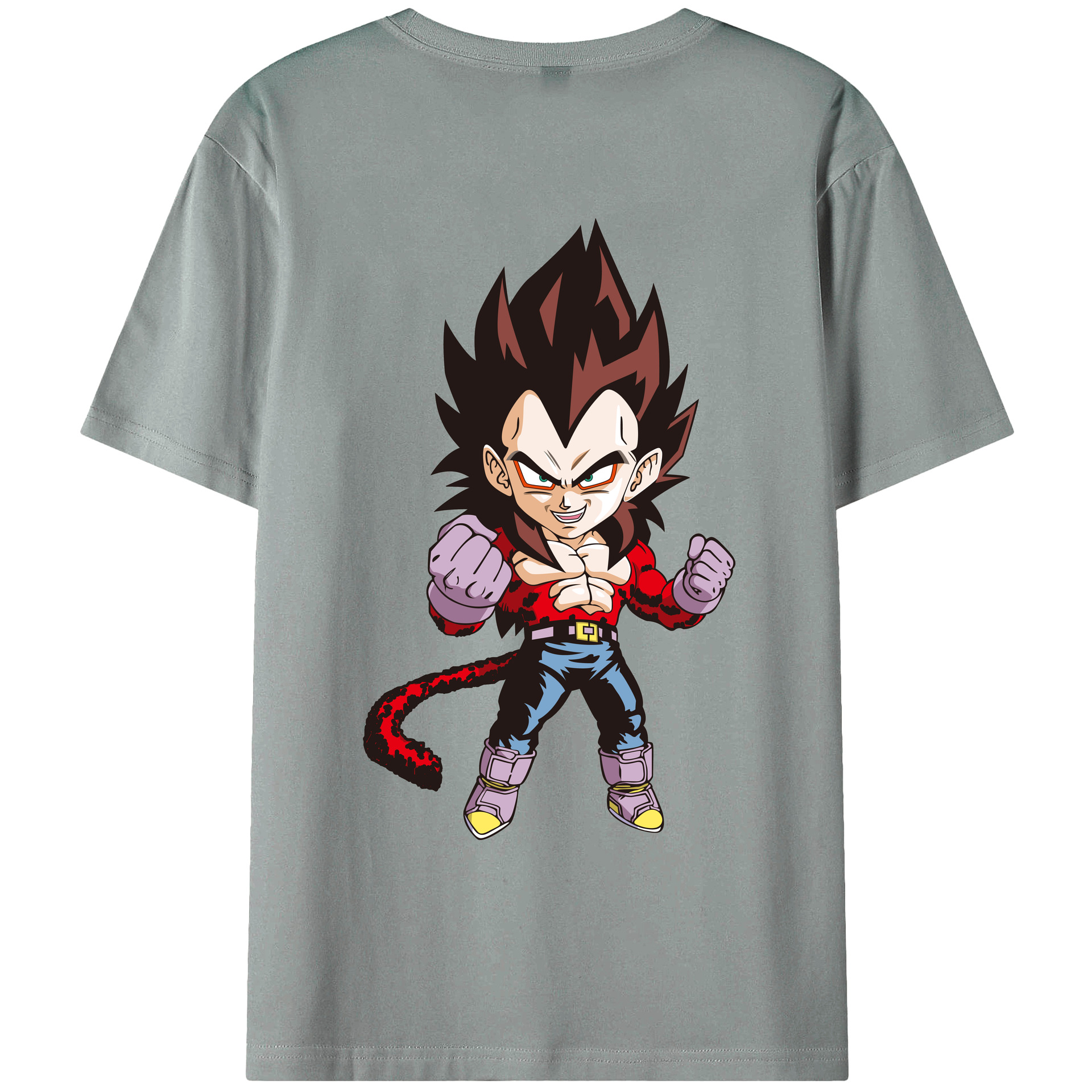 （画像用） ドラゴンボール ベジータ四世（Bejīta Yonsei）DRAGON BALL Vegeta IV 綿100％ メンズ半袖Tシャツ（バックプリント） 通気性